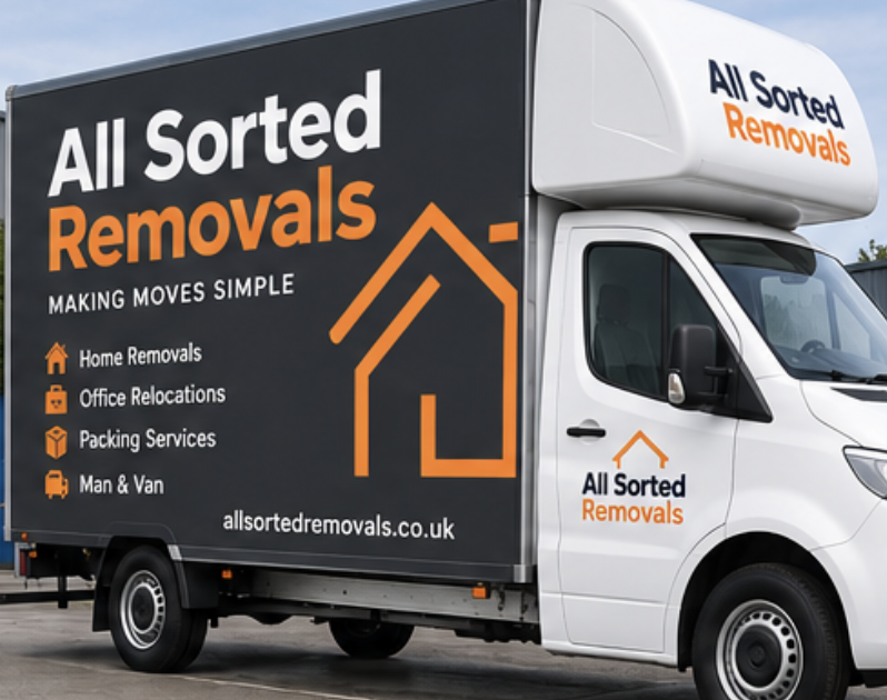 All Sorted Removals branded Luton van